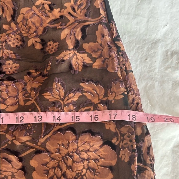 Y2K Brown Velvet Burnout Midi Dress Size S Fairy Grunge - Picture 11 of 13